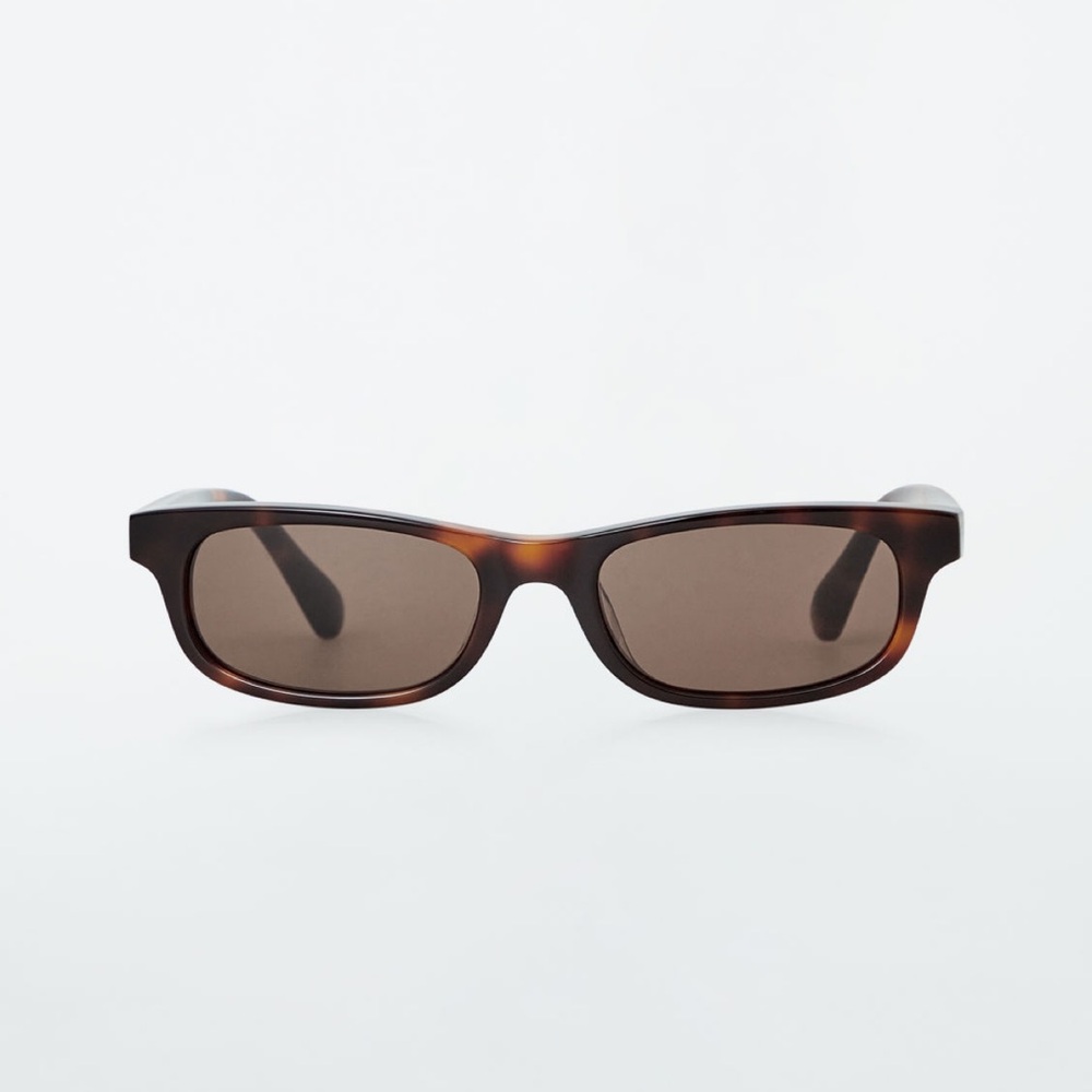 COS Tortoiseshell Rectangular Sunglasses with Brown Lenses